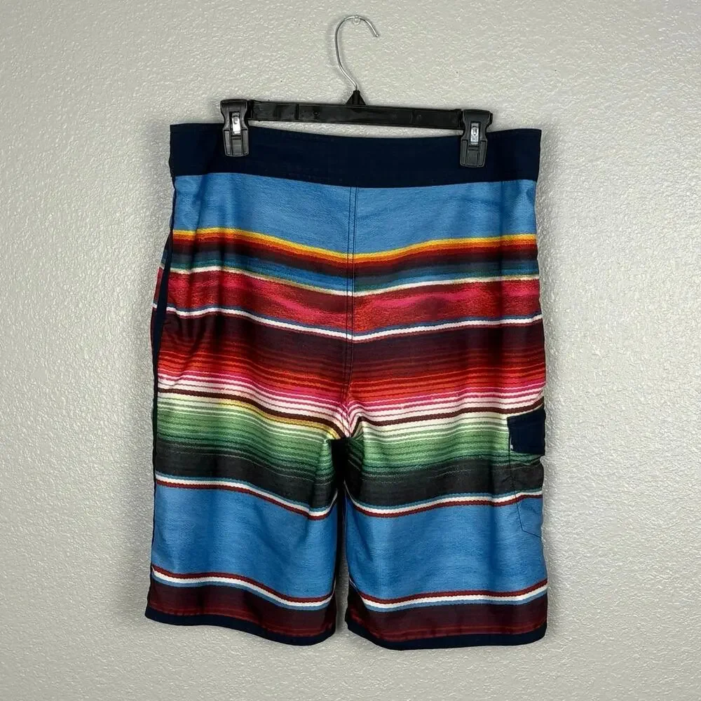 Arizona Jeans Men's Size 34 Multicolor Mid length Swim Trunks Shorts Pockets